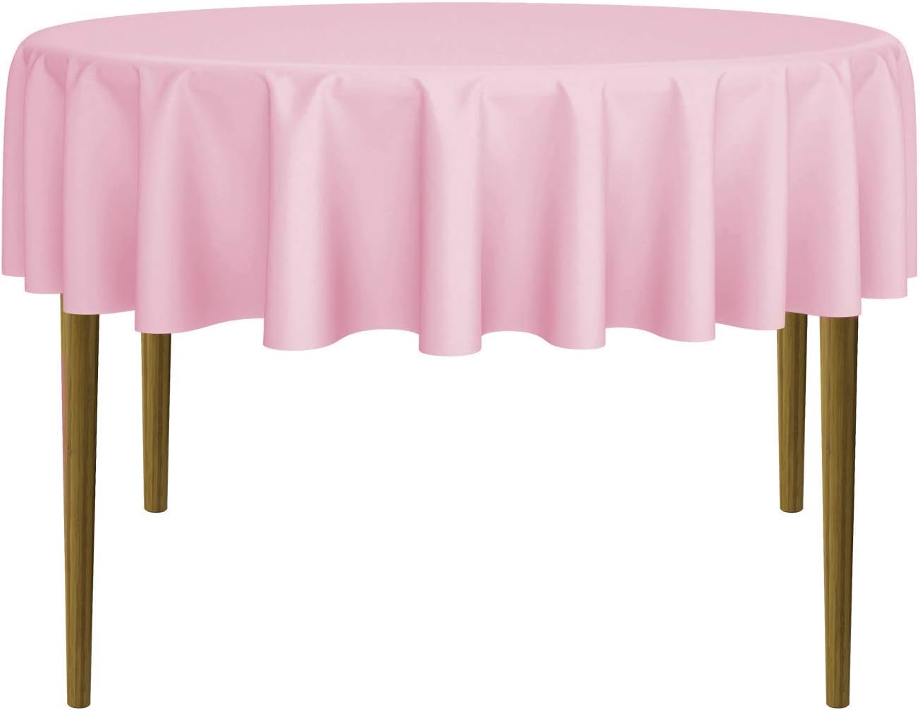 Lann's Linens - 70" Round Premium Tablecloth for Wedding/Banquet/Restaurant - Polyester Fabric Table Cloth - Pink