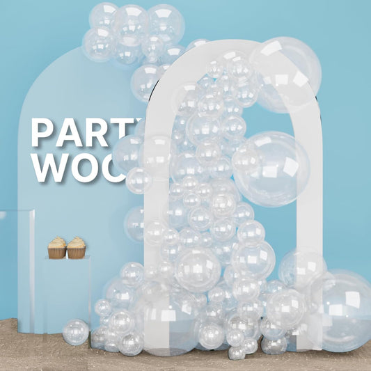 PartyWoo Clear Balloons 155 pcs Transparent Balloons Bubble Balloons Different Sizes Pack of 18 12 10 5 Inch Balloon Arch Kit Balloon Garland for Graduation Wedding Party Decorations Clear-Y2