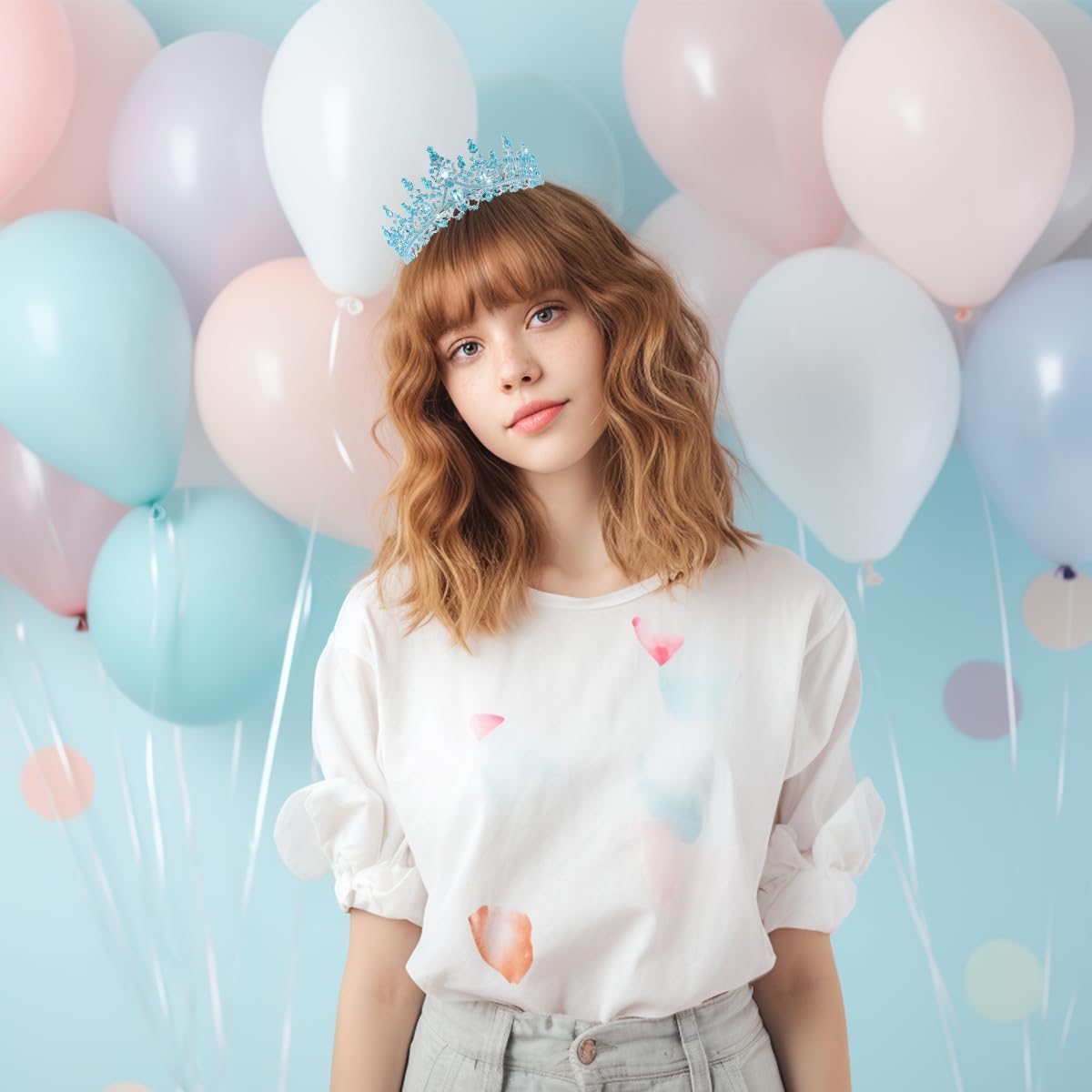 Birtthday Tiara Crown with Sash for Women Birthday Queen Party