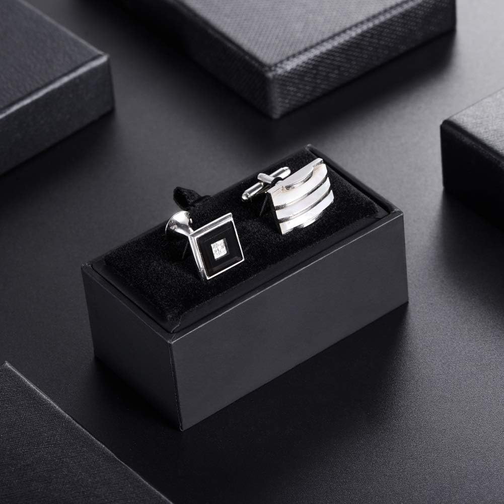 HooAMI Cufflink Box Tie Clip Bar Gift Box Black Jewelry Gift Box