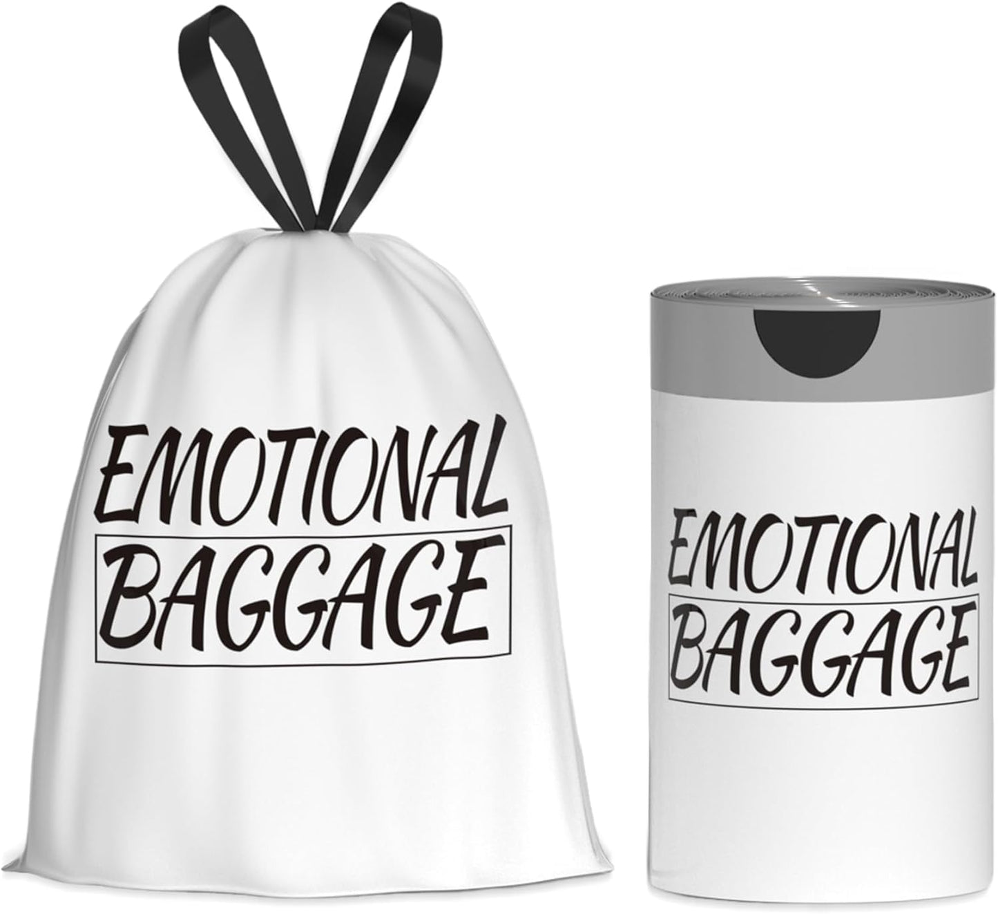 4 Gallon Small Trash Bags Drawstring,4 Gal Trash Can Liners,Small Bathroom Garbage Bags Scented,Tear Resistant Garbage Bags,50 Count Trash-Can-Liners (Emotional Baggage)