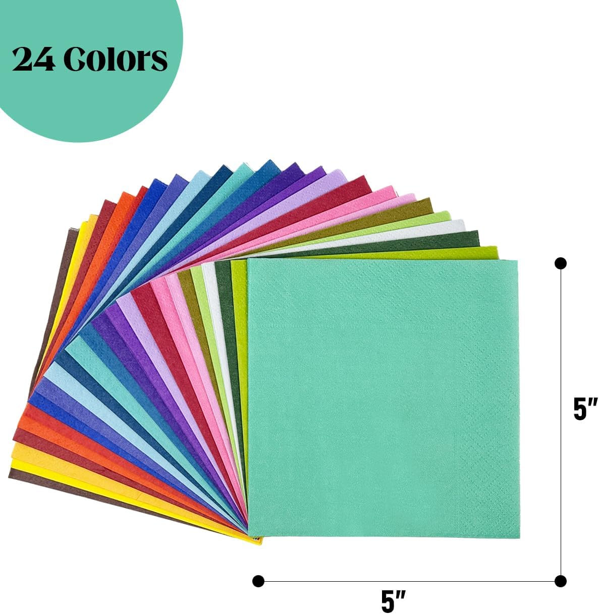 240 Count Dinner disposable Napkins Paper 24 colors Napkin for Cocktail Birthday, Wedding, Party, Lunch, Dessert Napkins（5 * 5inch）