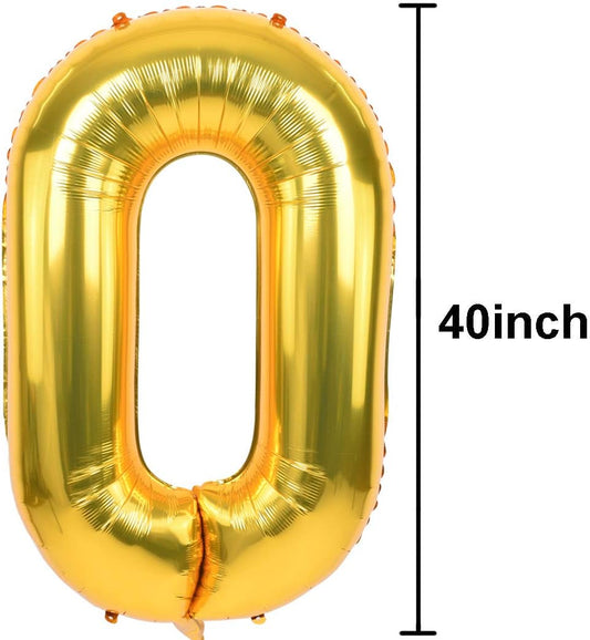 TONIFUL 40 Inch Gold Large Numbers Balloon 0-9(Zero-Nine) Birthday Party Decorations,Foil Mylar Big Number Balloon Digital 7 for Birthday Party,Wedding, Baby Shower Engagement Photo Shoot, Anniversary