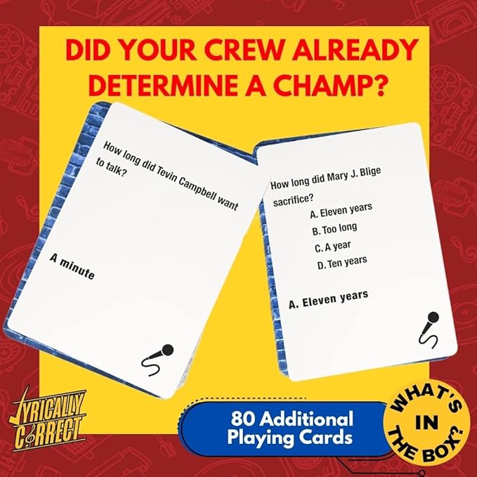 Lyrically Correct '90s R&B Expansion Pack - Music Trivia Card Game Add-On - Finish The Lyrics Challenge, Fun for Adults, Party or Family Night