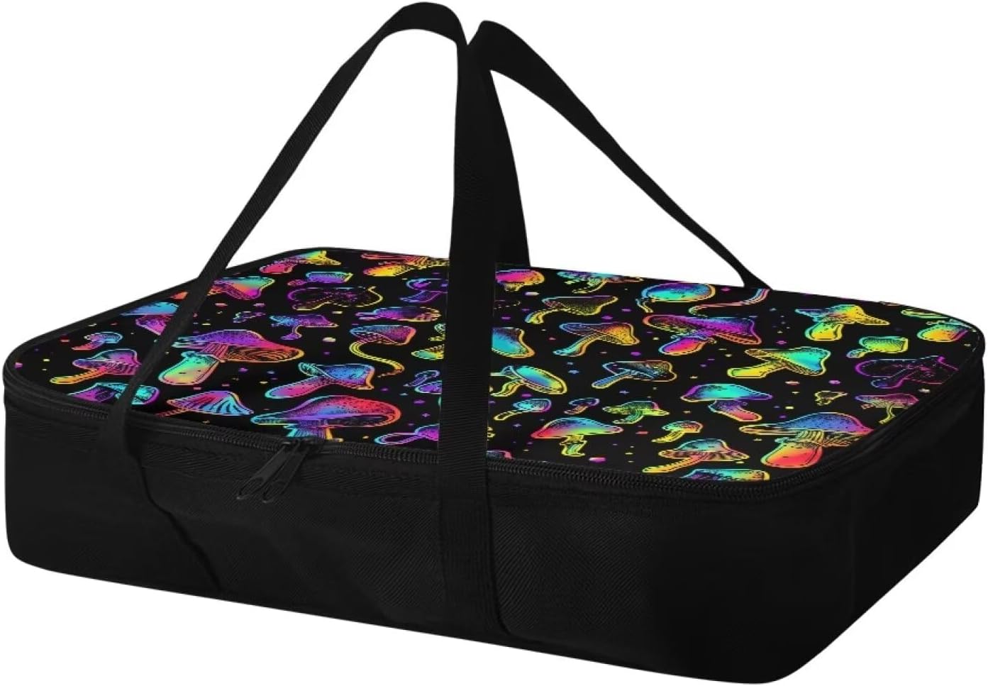 Colorful Mushroom Insulated Casserole Carriers Lasagna Holder Tote Reusable Hot Cold Food Carrier with Heat Resistant Lining for Hot or Cold Food Fits 11 x 15 or 9 x 13 Baking Dish