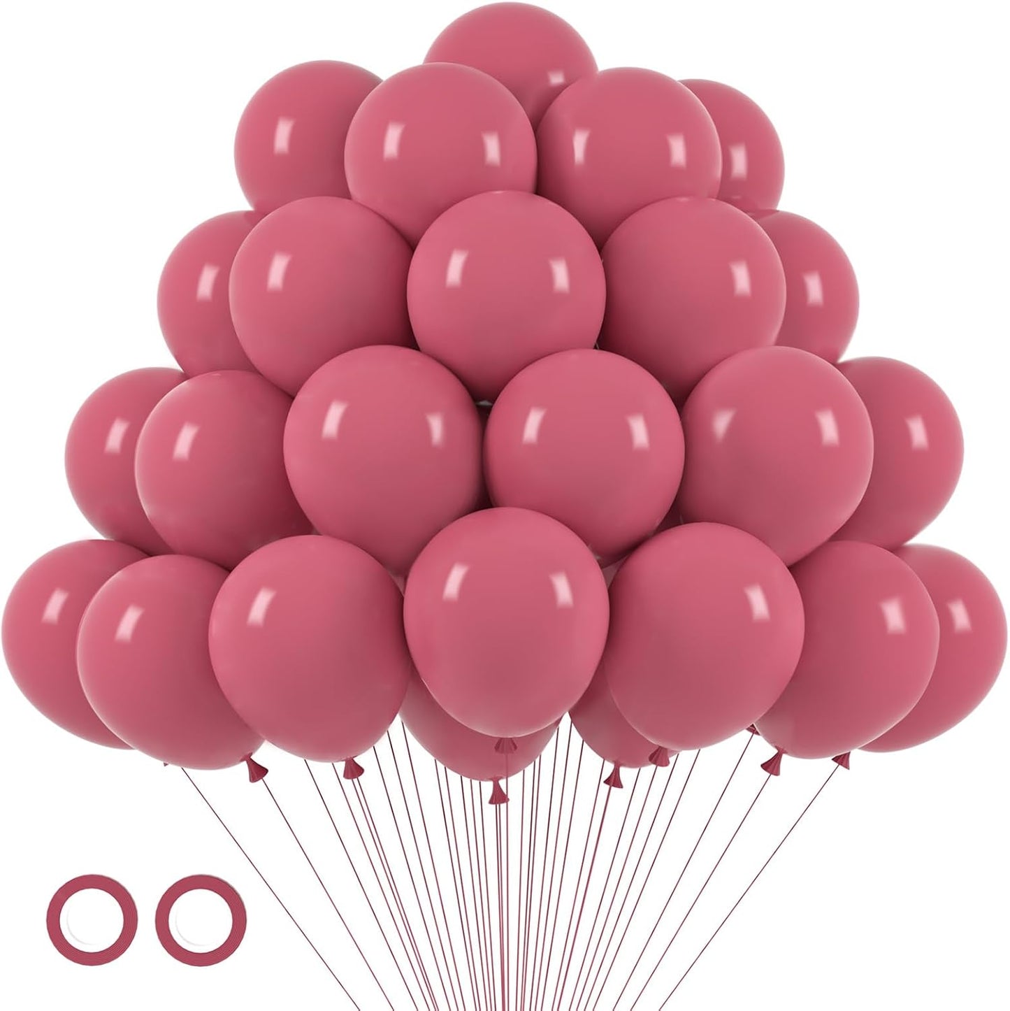 105pcs Retro Hot Pink Balloons 12inch Party Latex Balloons for Boys Girls Birthday Baby Shower Gender Reveal Wedding Sunflower Party Decorations