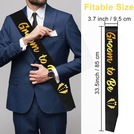 Groom To Be Sash Black Groom Sash With Gold Foil For Bachelor Party Accessories Bachelor Party Decorations Bachelorette Gifts For Croom To Be Gifts Bachelorette Accessories Wedding Engagement