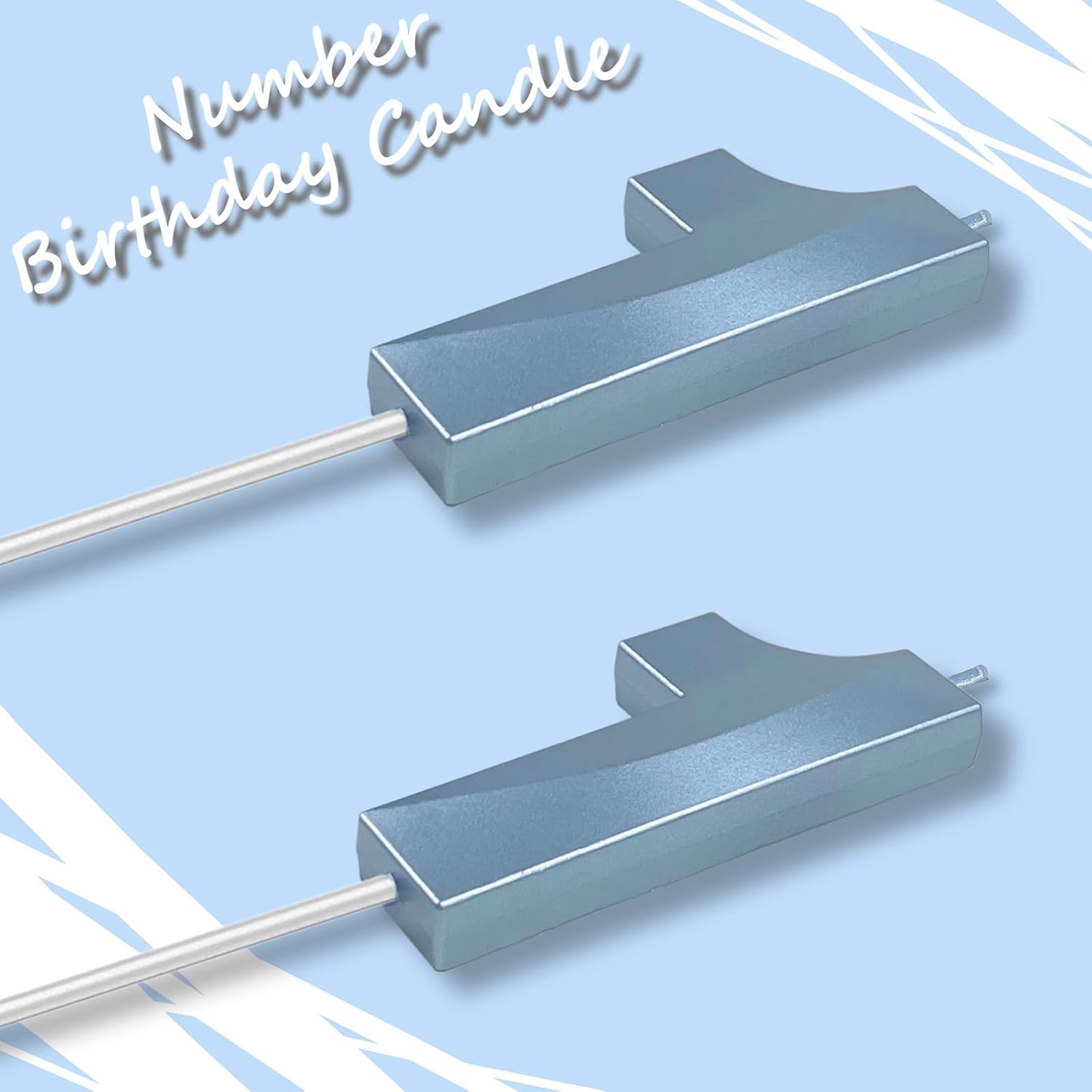 Blue Number 11 Candles, 3D Diamond 2.76 Inch Cake Topper Birthday Candles for Wedding Anniversary Cake Decorations, Happy Birthday Party Decorations