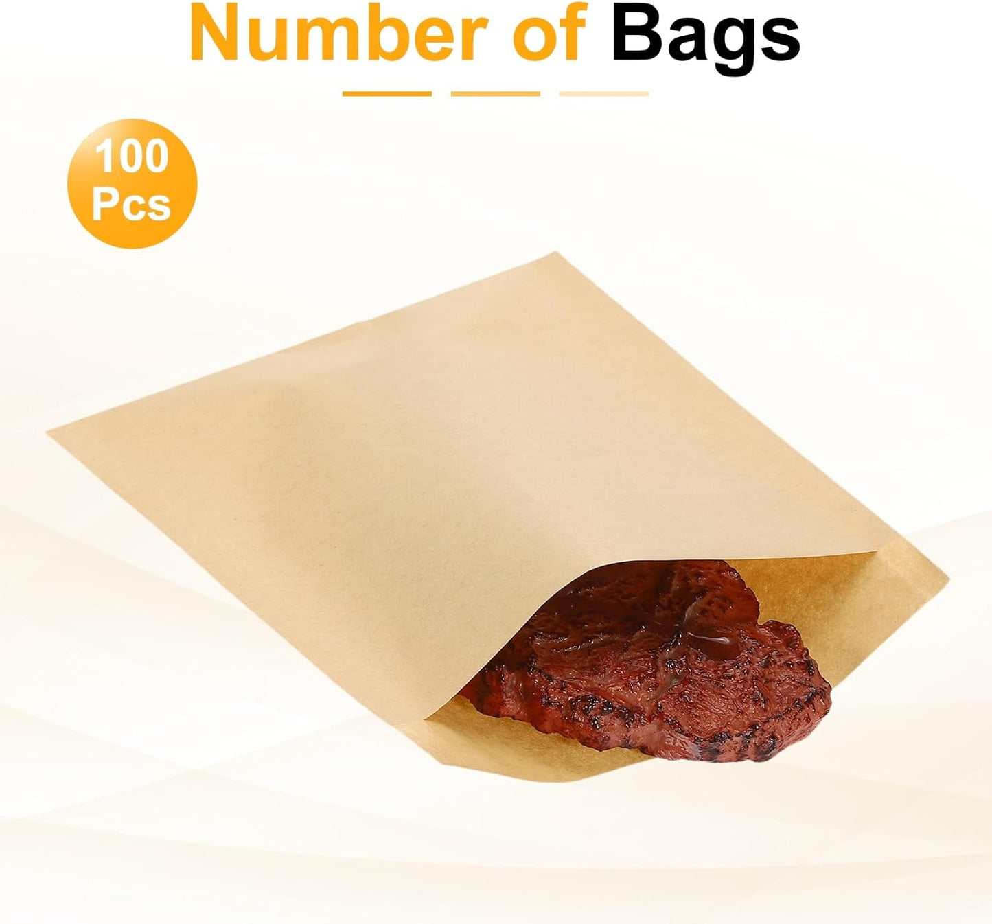 PATIKIL 5.12x5.91 Inch Paper Sandwich Bags, 100 Pcs Pastry Bag Small Pastry Bags Cookie Sleeves Food Packaging for Bakery Treats, Light Brown
