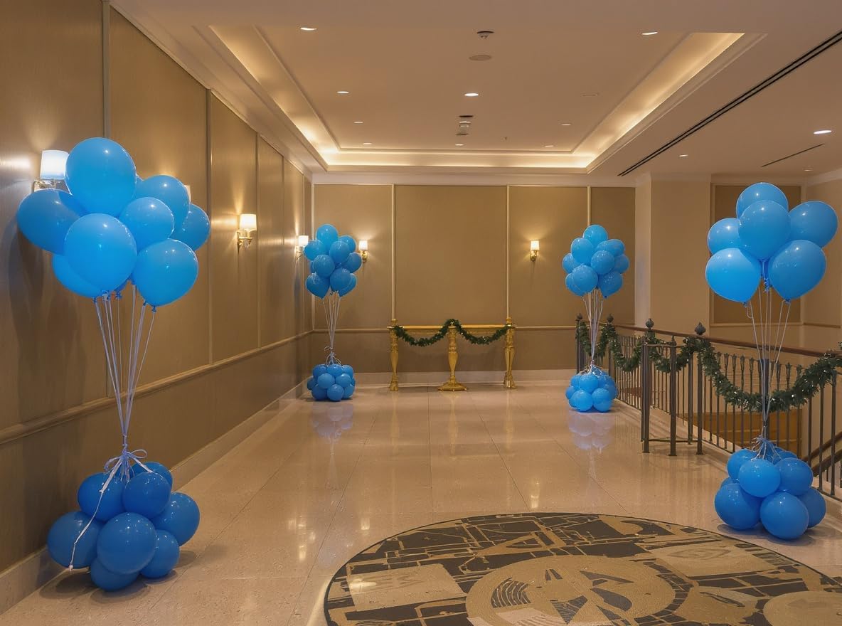 50 Pack 12 Inch Blue Latex Balloons for Party Decorations, Thick Premium Balloons for Birthday, Baby Boy Shower, Graduation, Corporate, Photo Backdrop, Arch & Garland, Air or Helium