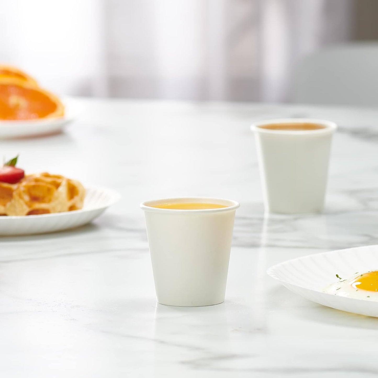GUSTO [4 oz. - 300 count] Disposable White Paper Cups, Hot Coffee Cups - Eco-Friendly Hot Cups