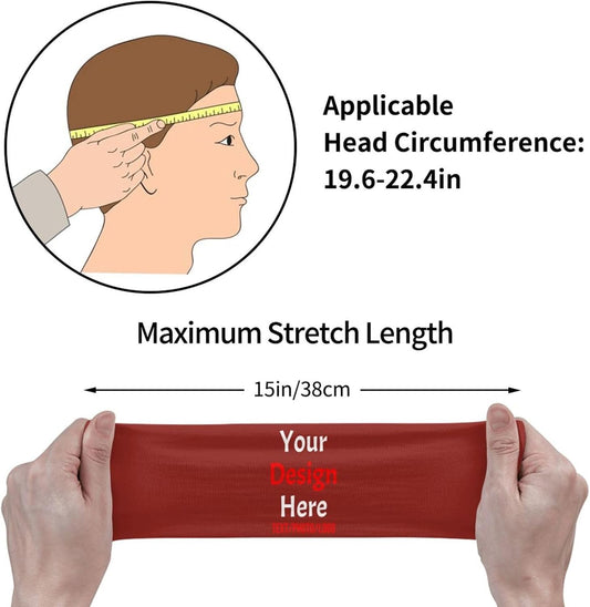 Custom Sweatbands for Men Women, Design Your Own Text Name Image Photo Personalized Sports Headbands