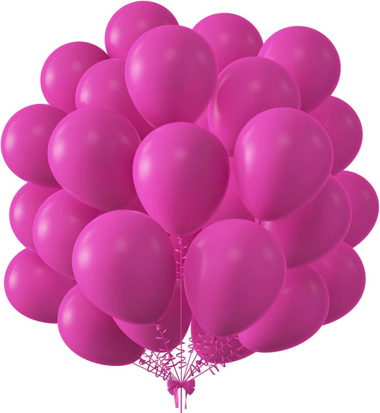 KALOR 10 Inch Light Hot Pink Balloons, 100 Pcs Latex Helium Balloons for Kid's Birthday Party Baby Shower Wedding Graduation Graduation Party Decorations