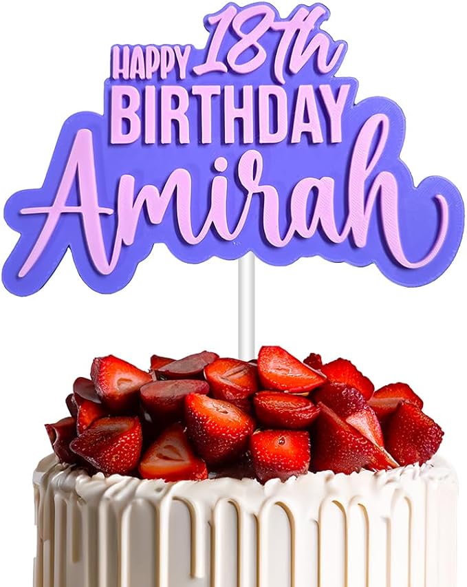 Custom Cake Topper with name and Age, Birthday cake topper by Iristy
