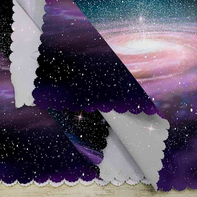 Purple Spiral Galaxy Cloth Table Napkins Set of 4 Universe Stars Shine Beautiful Glow Polyester Washable Decoration Dinner Napkins for Kitchen 18 x 18 inch