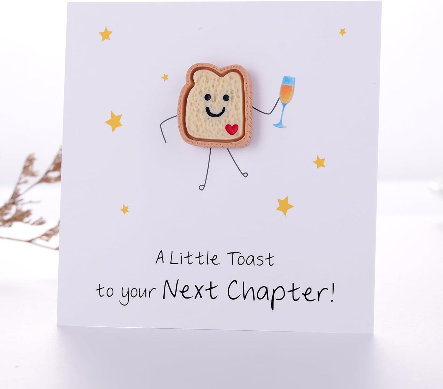 Funny NEXT CHAPTER Toast Token Gift for Women - Graduation, New Job, Divorce, College Fresh Start Gift for Her, Coworker Leaving Card Colleague Gifts, Novelty New Beginnings Keepsake