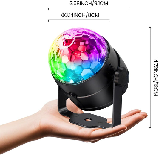 Disco Ball DJ Party Lights Sound Activated with Remote Control Strobe Lamp 7 Modes Stage Light for Home Room Dance Parties Karaoke Halloween Christmas Birthday Decorations