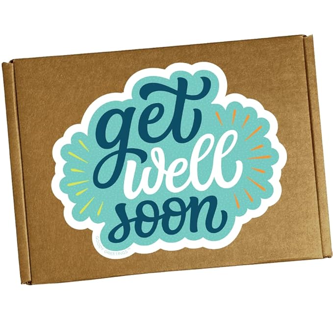 Hangry Kits Get Well Soon Basket For Men, Boys, Women & Girls - Send A Get Well Soon Basket, Sick Care Package To An Unwell Friend Or Loved One In Hospital, After Surgery & Recovery. (Get Well Soon 2)