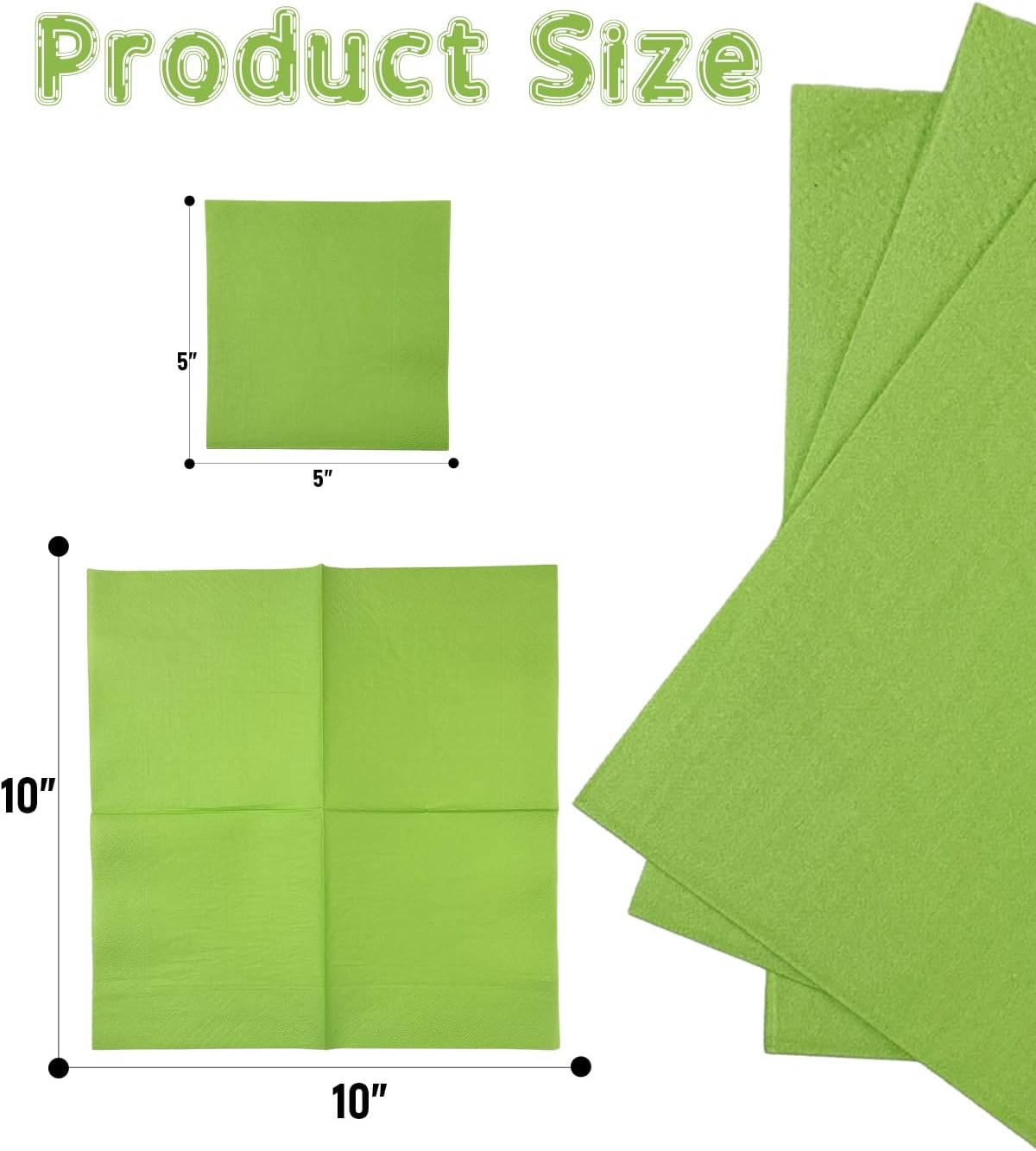 Avocado Green Cocktail Napkins 5 * 5inch disposable Beverage Napkin paper for Cocktail, Wedding, Dinner，Birthday Party Dessert Wine Paper Napkins（ 120 Count）