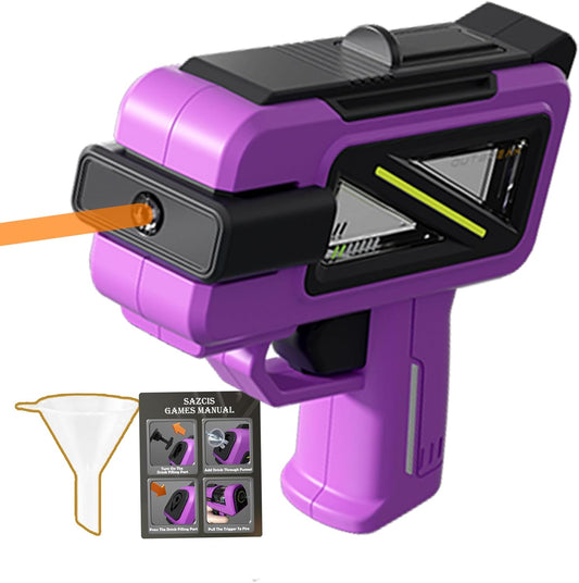 Alcohol Shooter Shot Glass for Party with Funnel and Games Manual, 4 oz Beverage Shot Gun, Long Range 16 ft Stream for Bachelor Party, White Elephant Gifts(Purple)