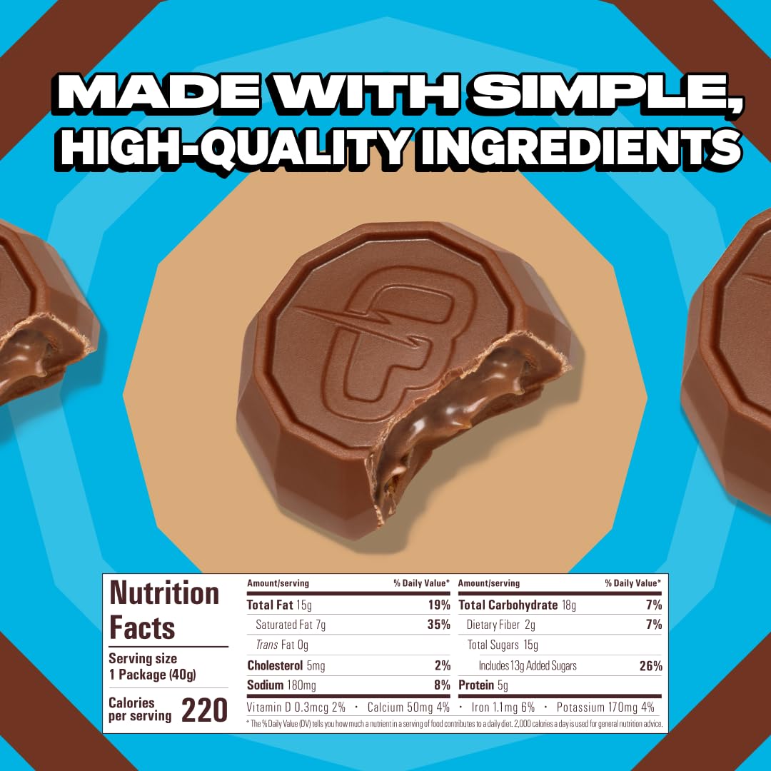 Feastables MrBeast Hazelnut Cups, Milk Chocolate & Creamy Hazelnut Filling, Cups for Adults & Kids, Chocolate Candy for Snacks, Gifts, or Dessert, Made With Fairtrade Cocoa, 2 Pack, 24 Count