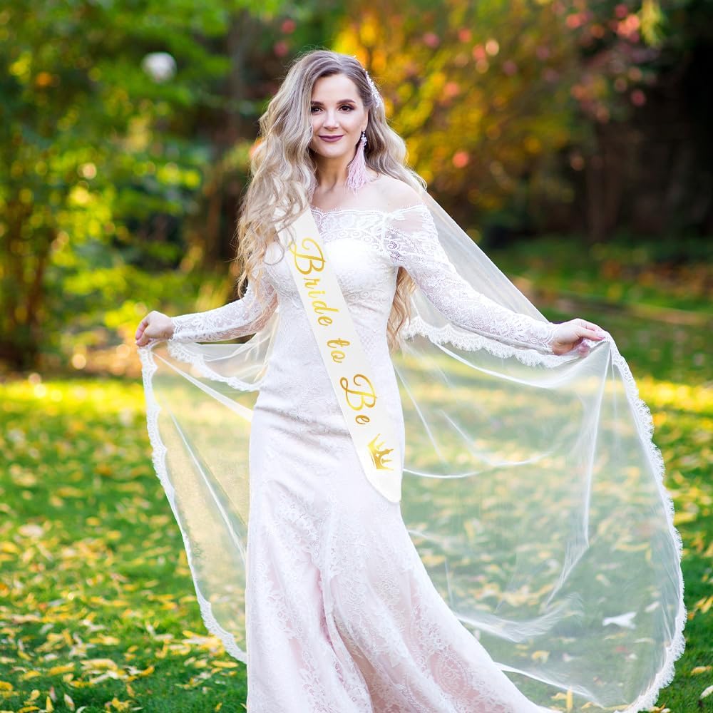 Bride To Be Sash For Bachelorette Party Decorations White Satin With Gold Foil Bride Sash Bachelorette Bridal Sashes Gifts For Bridal Party Favors Wedding Engagement Just Married Must Haves