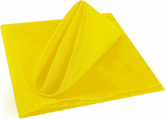 Cloth Napkins 20x20 inch Washable Polyester Dinner Napkins Soft Table Napkins for Wedding Party Dining Banquet(Yellow,12PCS)
