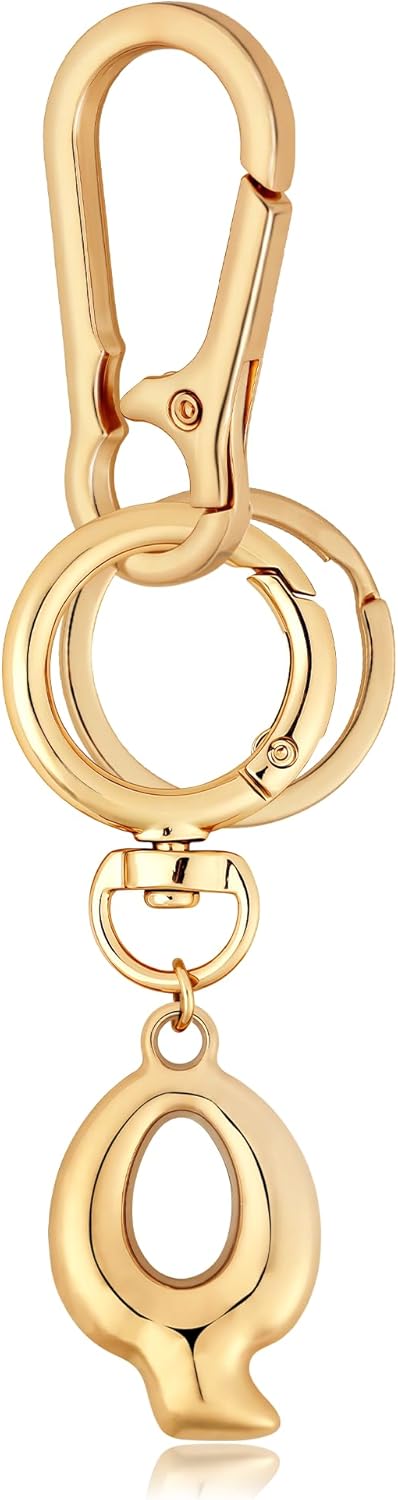 Gold Bubble Heart Initial Bag Charms for Handbags – Cute Initial Letter Keychain for Women, Purse Charms, Gold Gift