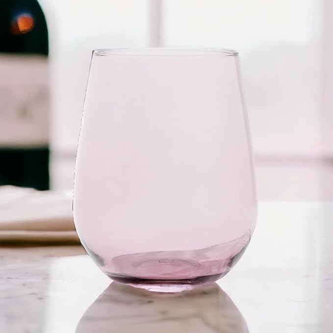 Oojami 36 Pack Pink Plastic Stemless Wine Glasses 12oz Unbreakable BPA Free Reusable Shatterproof Cocktail Cups, Disposable Drinkware for Party Wedding Birthday Bridal Shower Indoor Outdoor Events