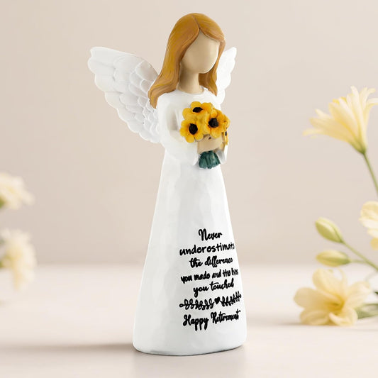 Retirement Gift for Woman 2025, Happy Retirement Gift for Woman Coworker Teacher Nurses Doctors Friends, 6" Retired Angel Figurine Party Decorations