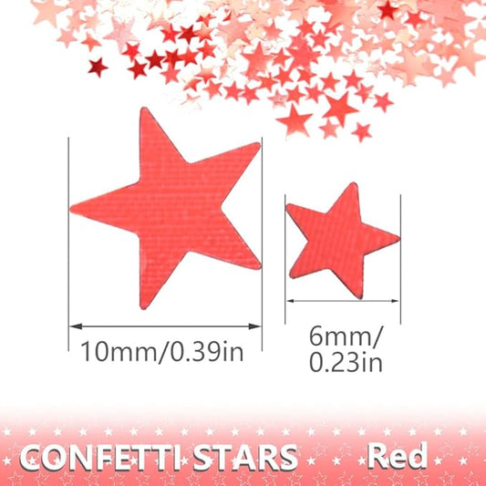 Ruidee 60g Star Confetti Metallic Foil Stars Table Confetti Metallic Foil Stars Sequin for Halloween Birthday Wedding Festival Party DIY(ZX/Red)