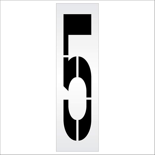 Pavement Stencils - 72 inch Single Number Stencil - 5-72" x 16" x 1/16" (63 mil) - Light-Duty