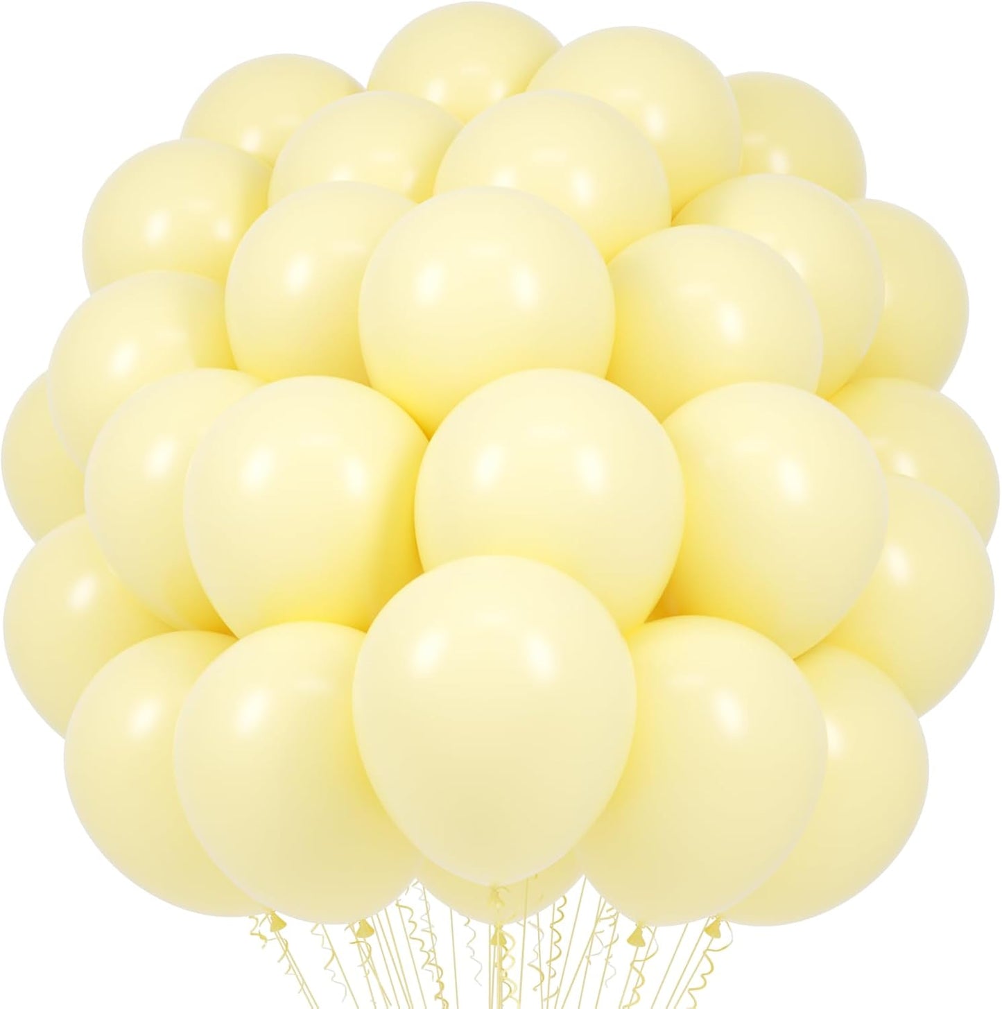 Pastel Yellow Balloons, 66pack 12inch Light Yellow Latex Party Balloons for Birthday Baby Shower Graduation Wedding Gender Reveal Anniversary Party Decorations