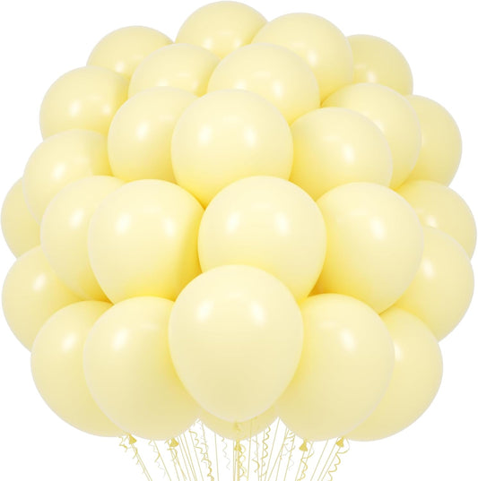 Pastel Yellow Balloons, 66pack 12inch Light Yellow Latex Party Balloons for Birthday Baby Shower Graduation Wedding Gender Reveal Anniversary Party Decorations