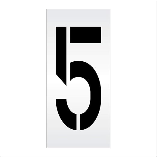 Pavement Stencils - 36 inch Single Number Stencil (Wide) - 5-36" x 16" x 1/8" (128 mil) - Pro-Grade