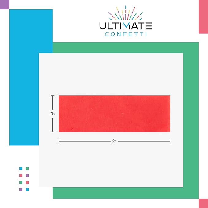 Ultimate Confetti, Rainbow Tissue Paper Confetti - Rectangular Fluttering Colorful Biodegradable Confetti for Cannon and Launcher use – Best for Gender Reveal, Parties, and Live Events - 1 lb, 16 oz