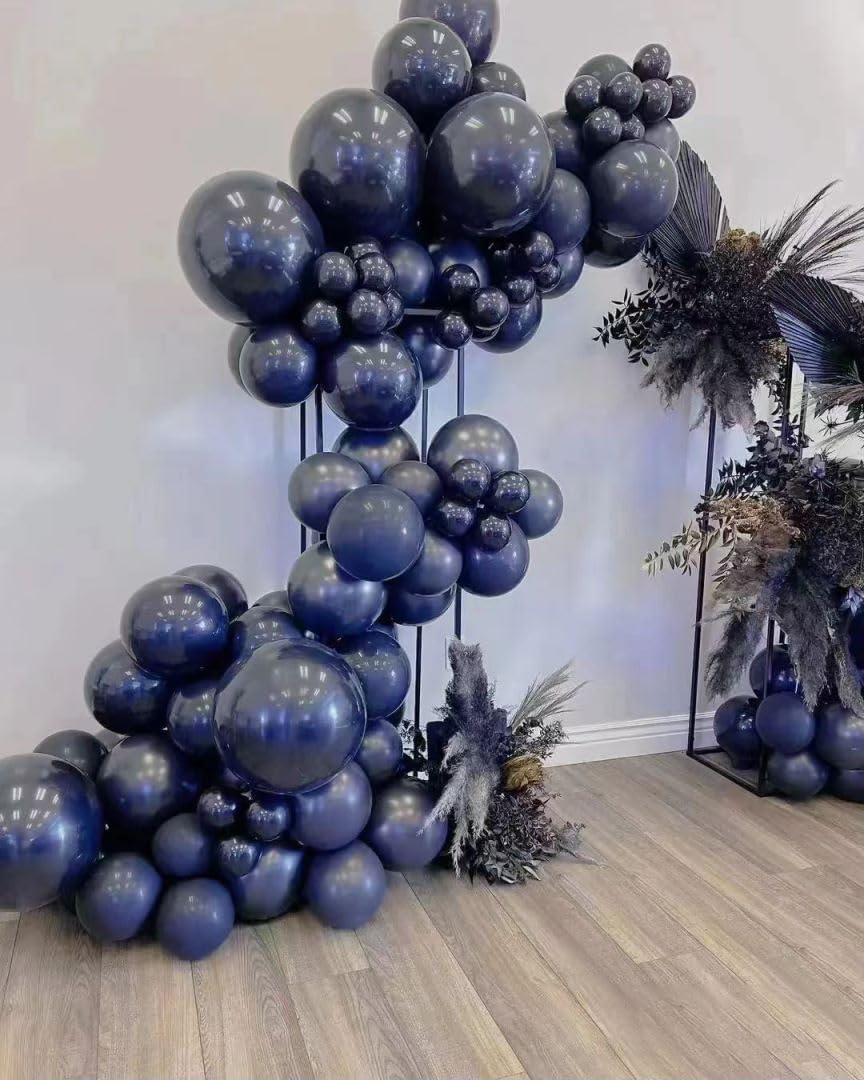 Navy Blue Balloons 100pcs Dark Blue Latex Party Balloons Different Sizes 18 12 10 5 Inch Night Blue Balloon Garland for Birthday Party Graduation Baby Shower Wedding Holiday Balloon Decoration