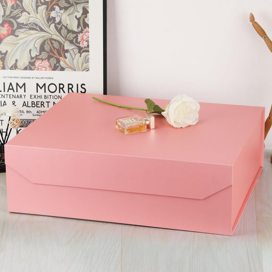 Pink Extra Large Gift Box with Lid 3 Pcs 19x16x6 Inches, Gift Box large Pink Gift Boxes for Presents Clothes Robe Wedding Dress Sweater,Reusable Foldable Bridesmaid Proposal Box（Matte）