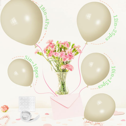 Ivory White Balloons - Ivory White Balloons Different Sizes 18 12 10 5 Inches, Whites Balloon Garland Arch for Safari Party Birthday Baby Shower Bridal Shower Neutral Decorations(IvoryWhite)