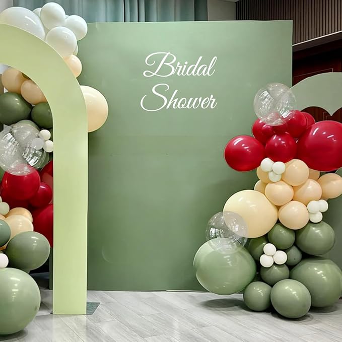 Red Green Nude White Balloon Garland Arch Kit, 167Pcs latex Balloons Different Sizes 18 12 10 5 inch for Birthday Baby Shower Wedding New Year Xmas Holiday Party Decorations