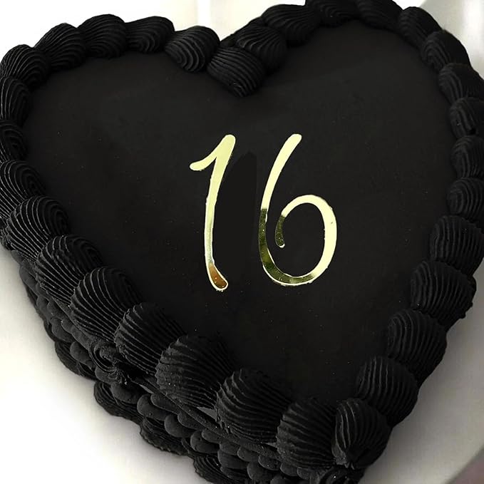 Acrylic Number 16 Cake Topper,16th Birthday Party Decoration,Shiny Gold Birthday Decor for Boys and Girls,Wedding Anniversary Party,Photo Booth Decorations