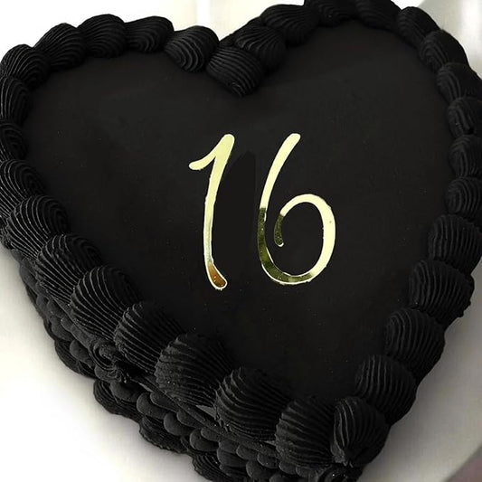 Acrylic Number 16 Cake Topper,16th Birthday Party Decoration,Shiny Gold Birthday Decor for Boys and Girls,Wedding Anniversary Party,Photo Booth Decorations