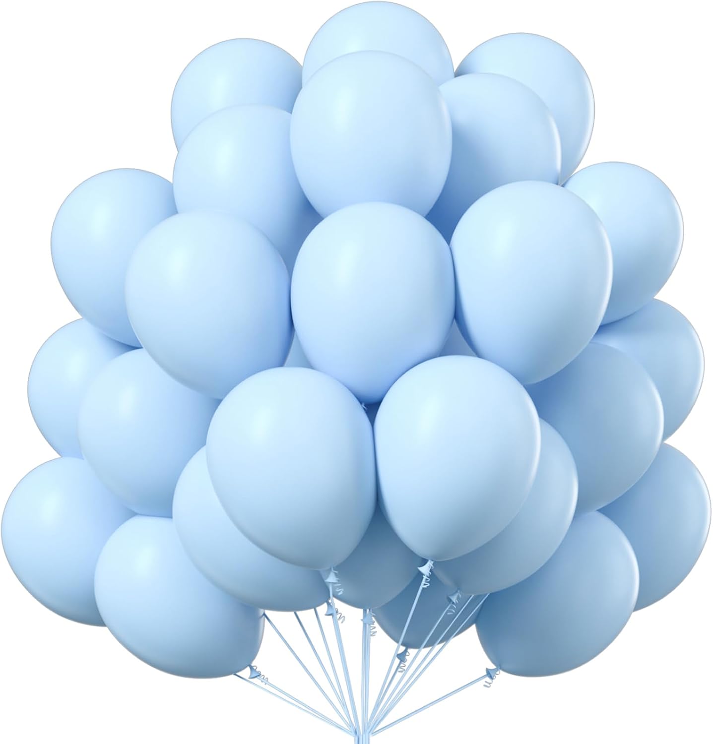 PartyWoo Baby Blue Balloons 101 pcs 12 Inch, Pastel Light Blue Balloons for Birthday Graduation Baby Shower Gender Reveal Children's Day Weddings Party Decorations Blue-Q13