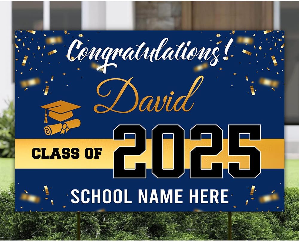 Personalized Graduation Yard Signs, Class of 2025 Sign, Graduation Senior Sign 2025, Graduate Yard Sign, Graduation Decorations Sign, High School Grad, College Graduation Sign #3