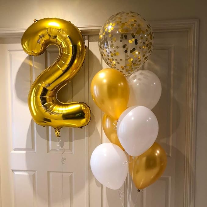 Gold Number 80 Balloon 40 inch, 80 Number Balloons, 80th Gold Birthday Decorations, 80 Year Old Women Men Golden Party Supplies