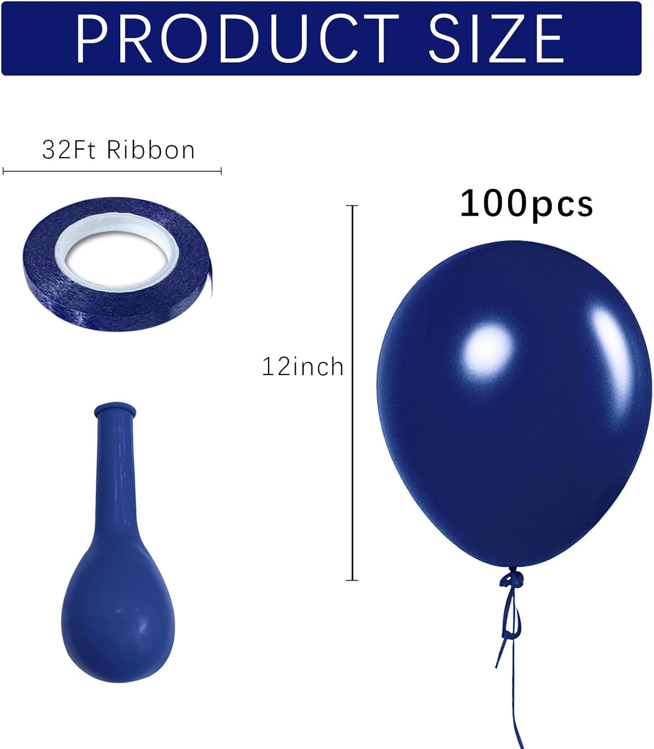 Navy Blue Balloons Latex Party Dark Blue 100 Pack 12 inch Round Navy Balloons for Wedding Graduation Birthday Party Backdrop Decorations