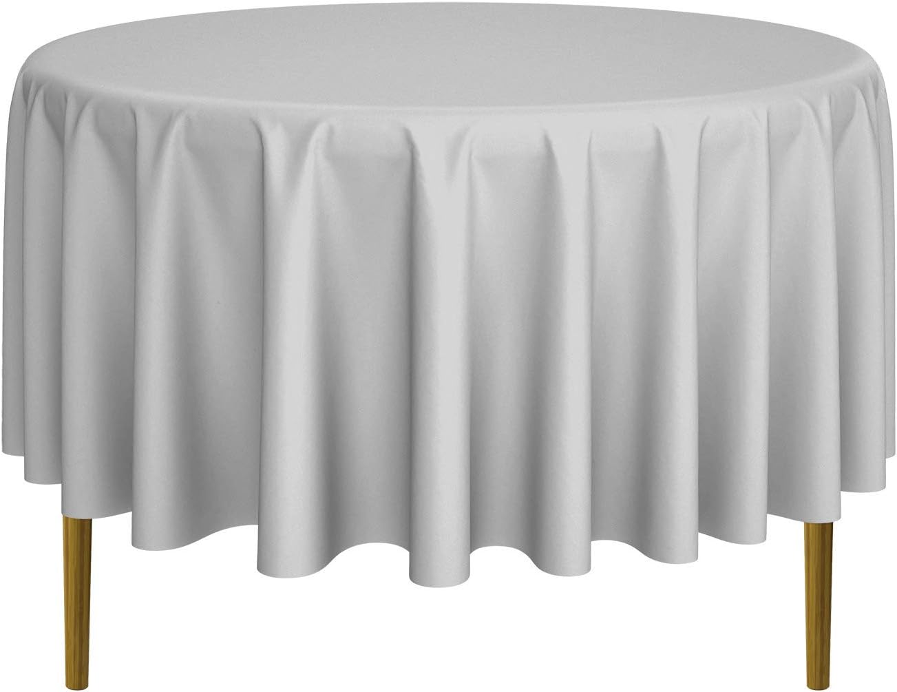 Lann's Linens - 90" Round Premium Tablecloth for Wedding/Banquet/Restaurant - Polyester Fabric Table Cloth - Silver Gray
