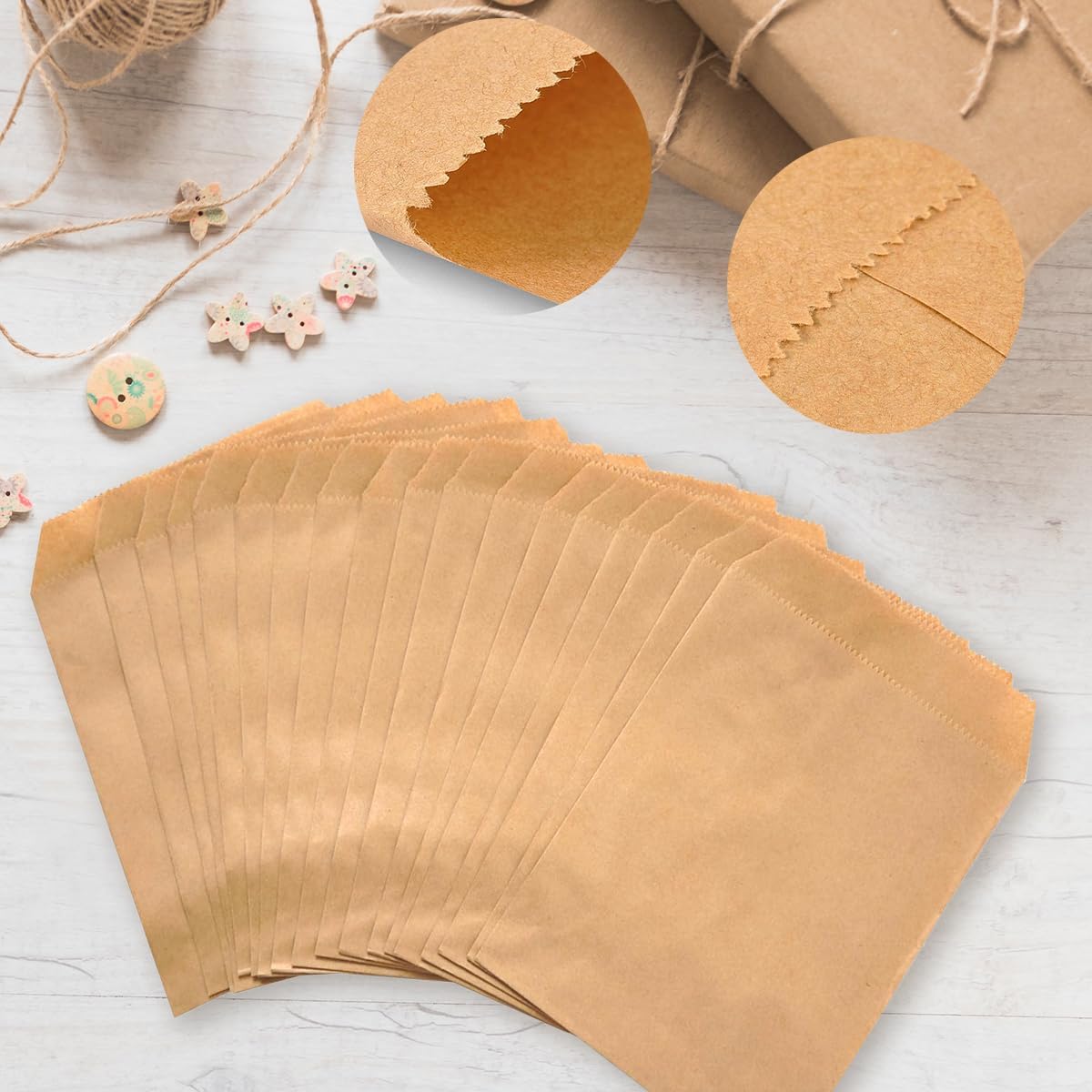 NICOHACU 1000 Pack 5x7.5 Inch Brown Kraft Paper Bags: Eco-Friendly, Reusable; Ideal for Gifts, Crafts, Party Favors, Snacks, and More