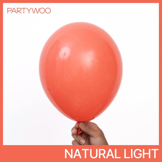 PartyWoo Coral Balloons 140pcs Different Sizes of 18 12 10 5 Inch Coral Pink Light Red Latex Balloon Arch Kit Garland for Wedding Baby Shower Gender Reveal Summer Birthday Party Decorations Red-Y22