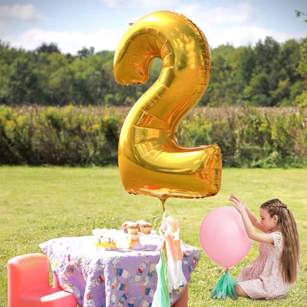 TONIFUL 40 Inch Gold Large Numbers Balloons0-9,Number 1 Digital 1 Helium Balloons,Foil Mylar Big Number Balloons for Birthday Party Supplies Decorations